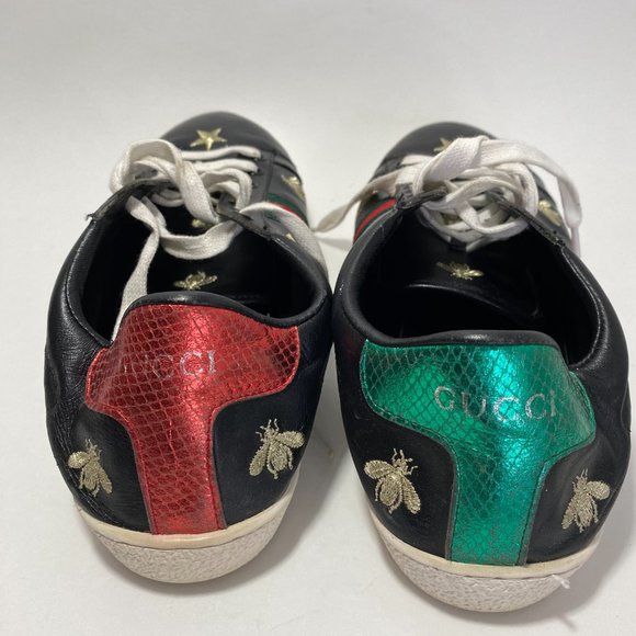 RARE! GUCCI Ace Leather Trainers Black EU43 - Picture 2 of 7